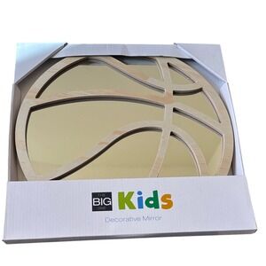 The Big One Kids Basketball Shaped Sports Mirror Wall Decor 12" Wood GIFT NEW